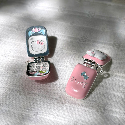 Flipping Cell Phone Charm Pendant