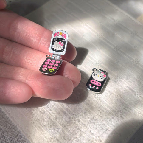Flipping Cell Phone Charm Pendant