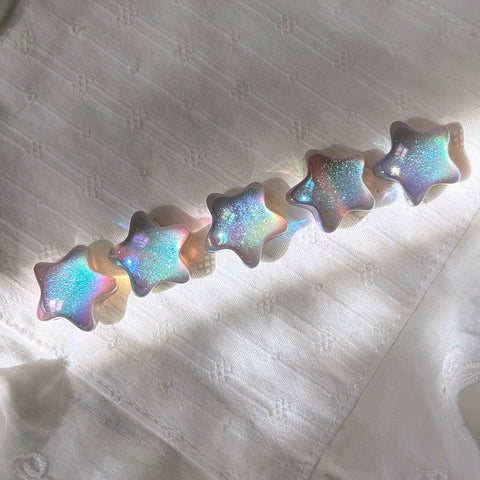 Glittery & Jelly Effect Star Beads in Black