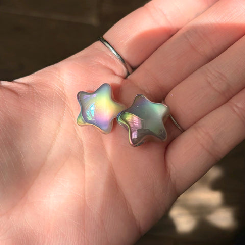 Glittery & Jelly Effect Star Beads in Black