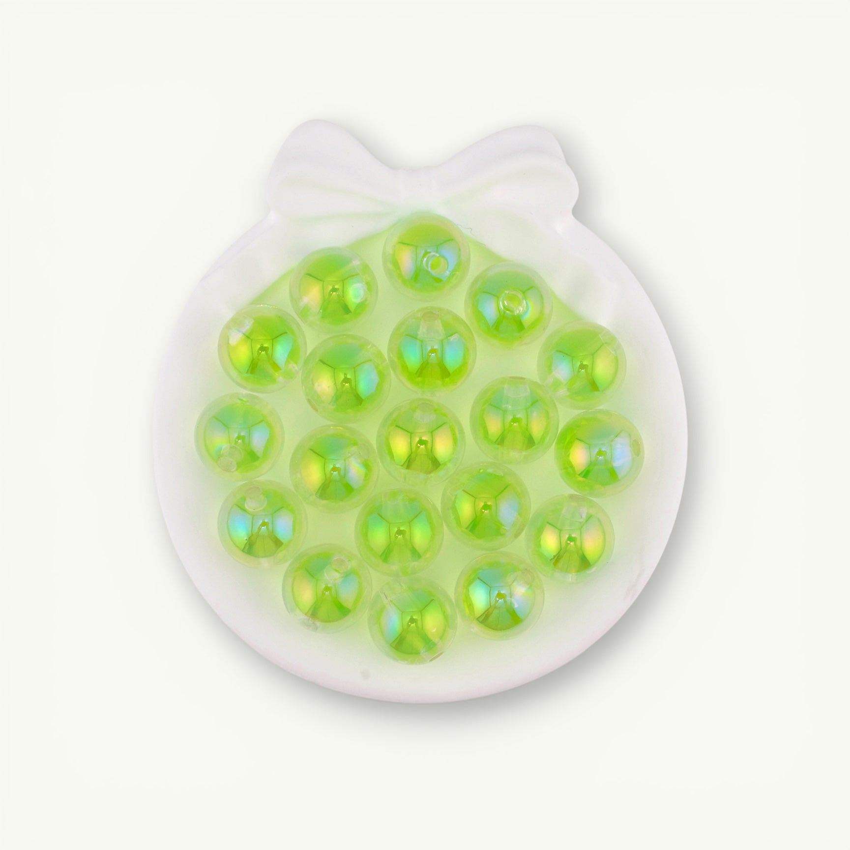 Jelly-Core Through Hole Beads in Green