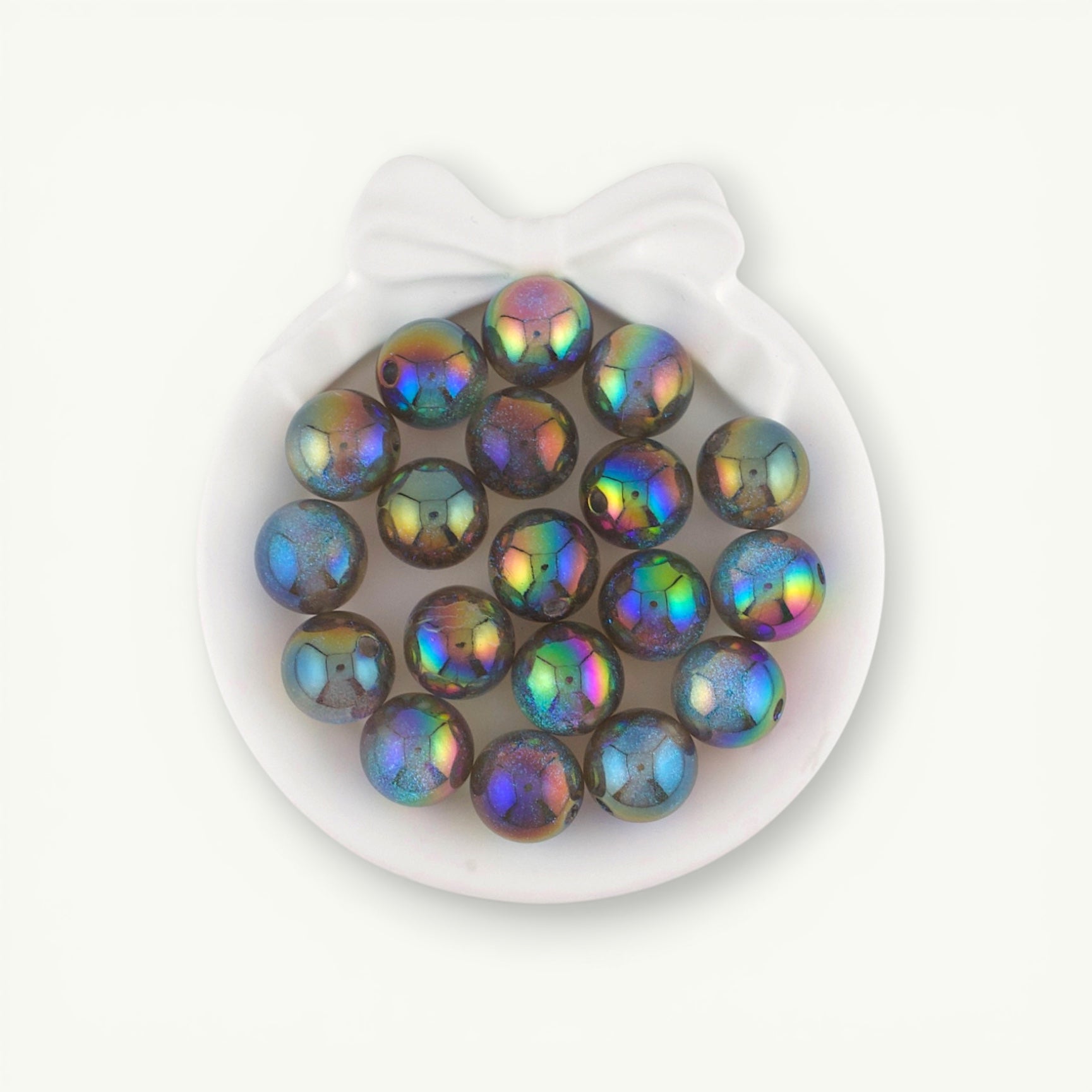 Galaxy Glittery Through Hole Beads in Dark Gray