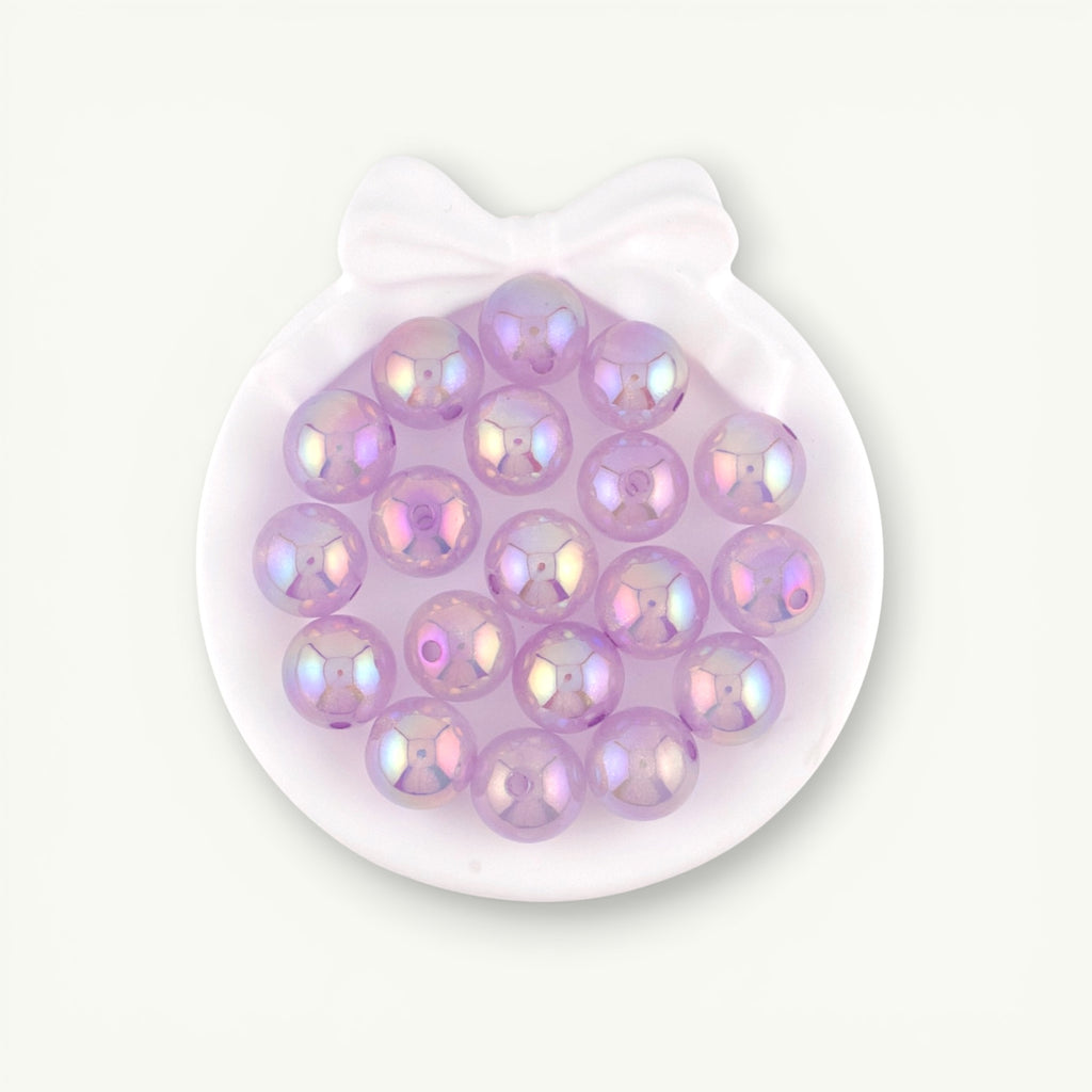 Glittery Through Hole Beads in Lilac