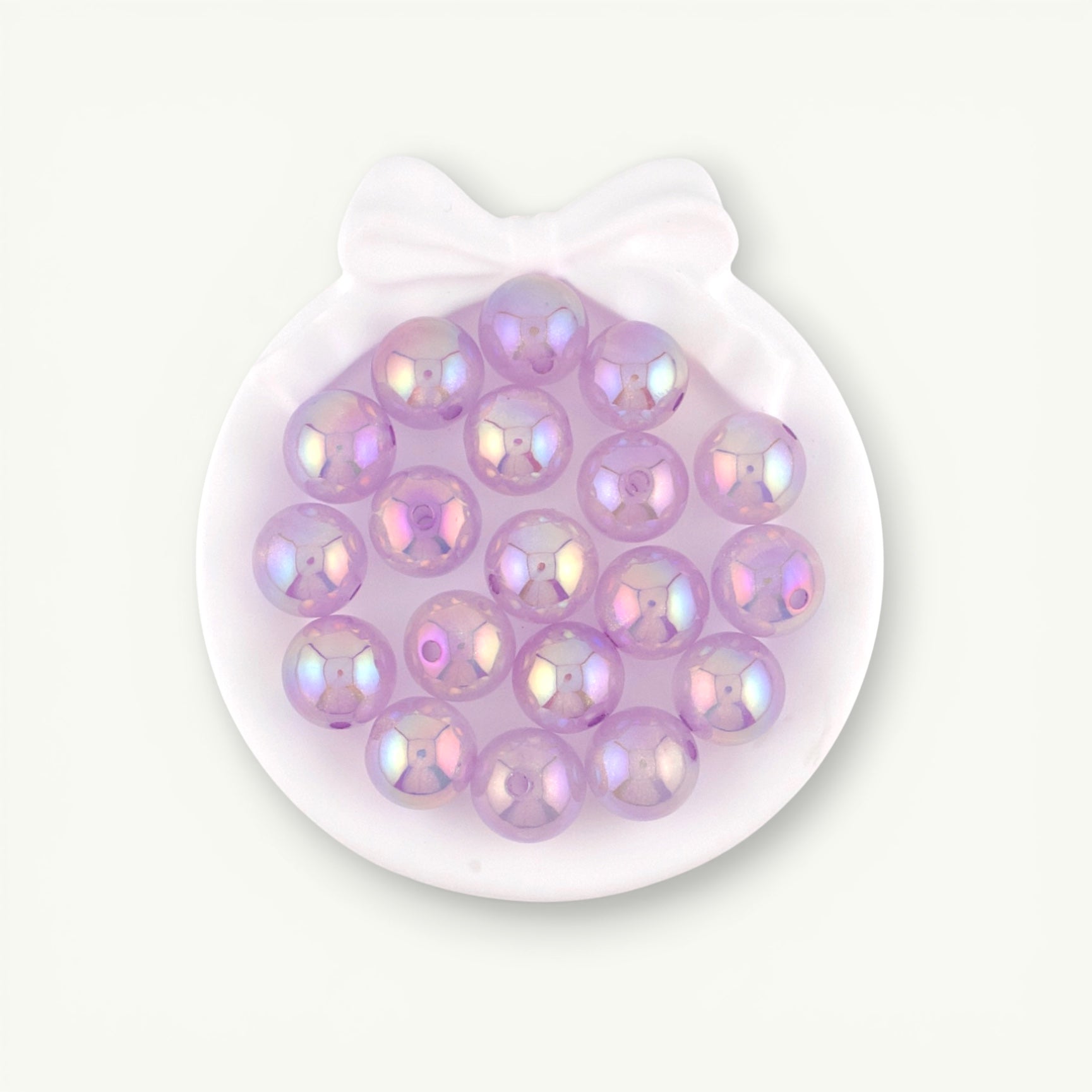 Glittery Through Hole Beads in Lilac