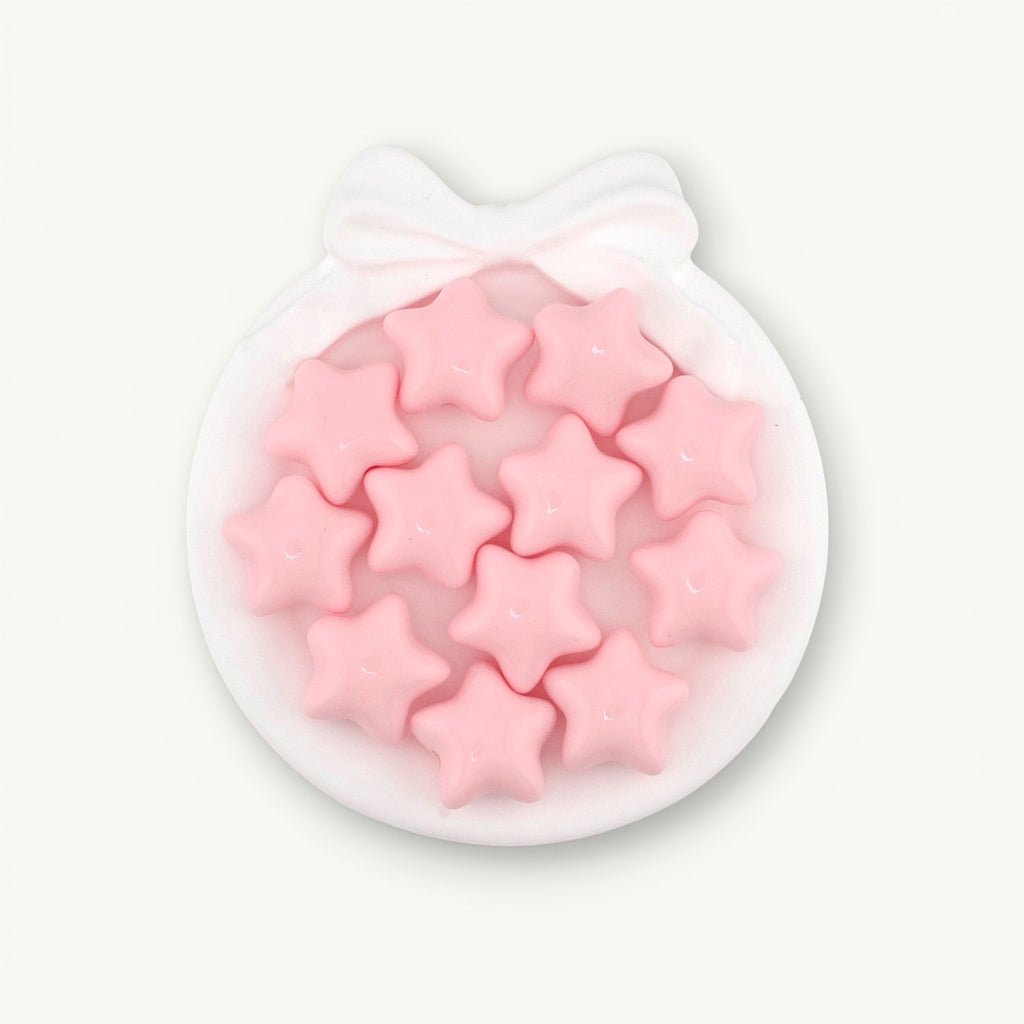 Chunky Star Beads in Pink