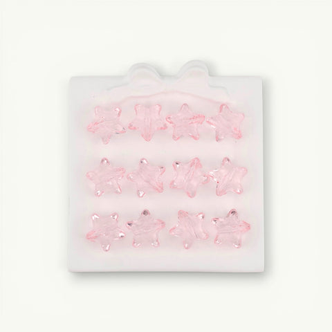 Crystal Chunky Star Beads in Pink
