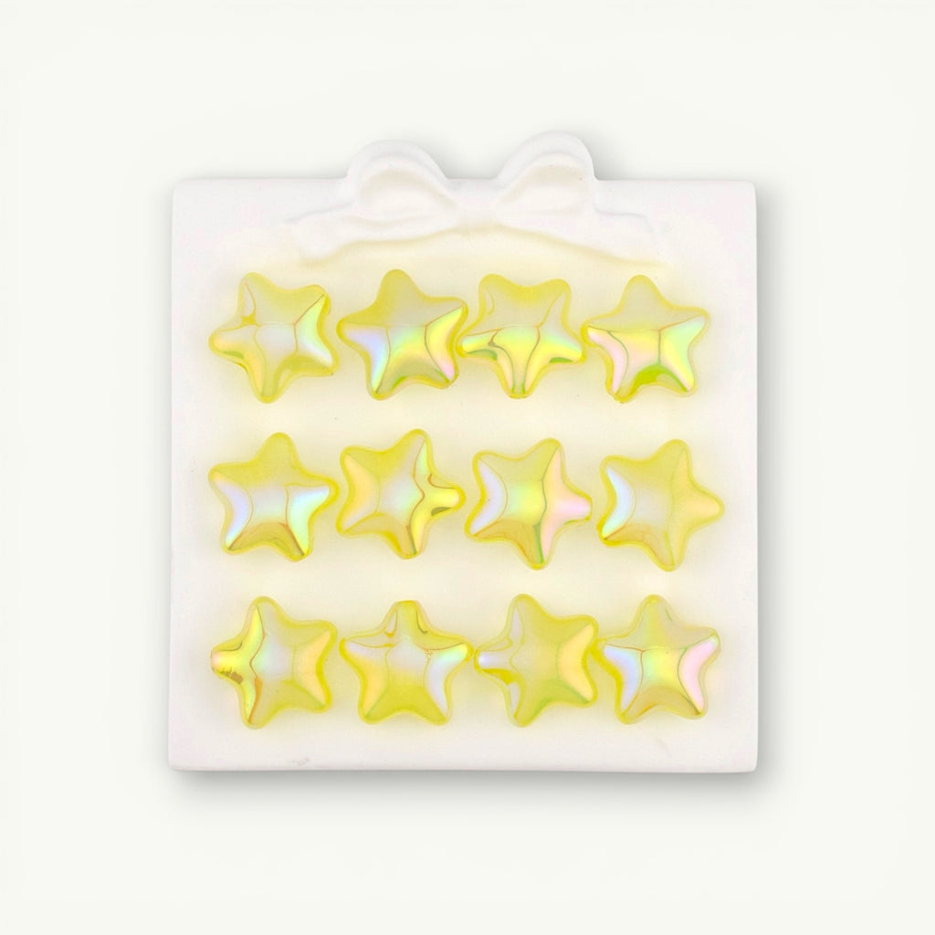Yellow Star Beads with Through Hole