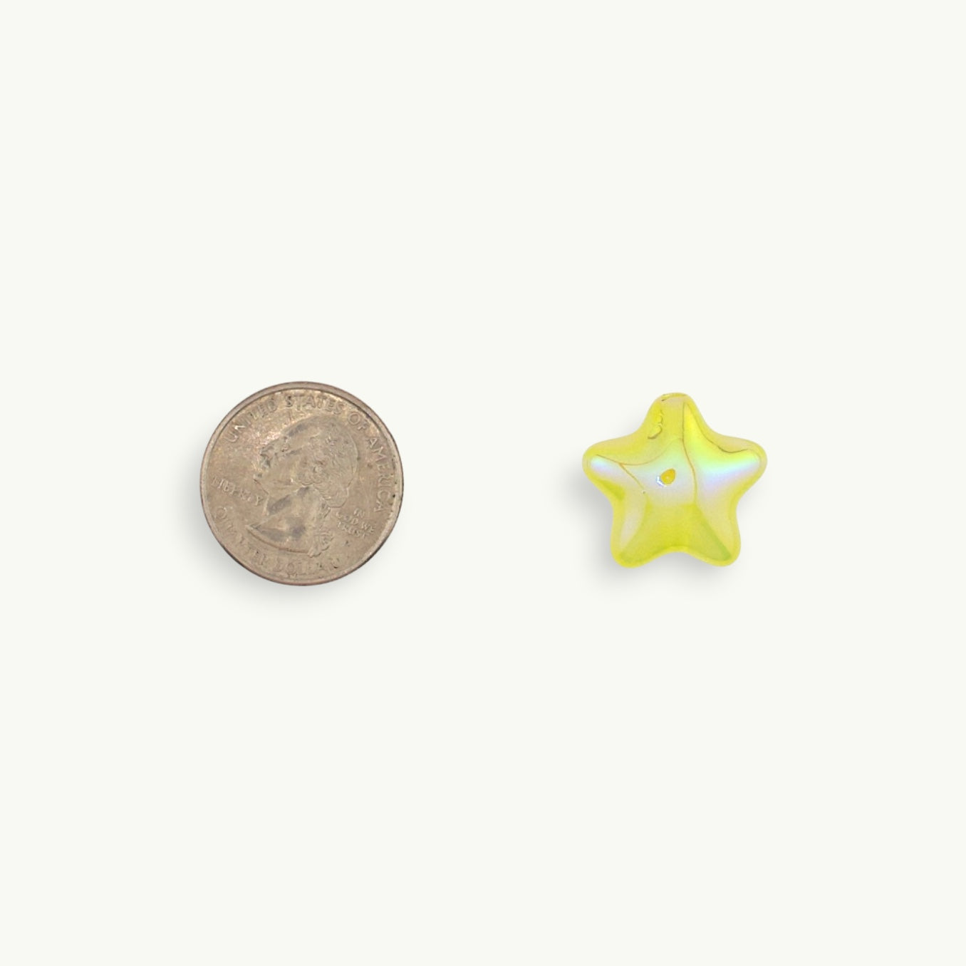 Yellow Star Beads with Through Hole