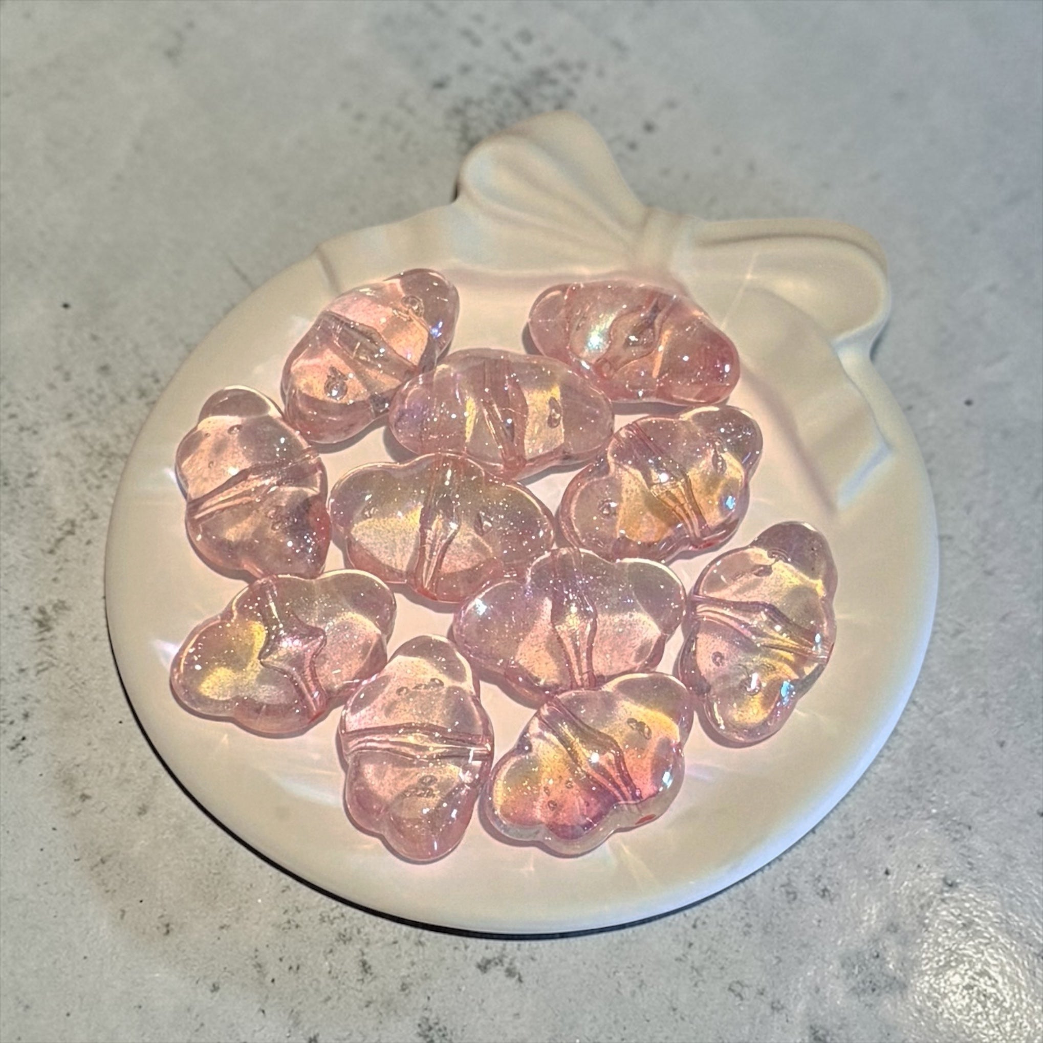 Glittery Cloud Beads with Through Hole