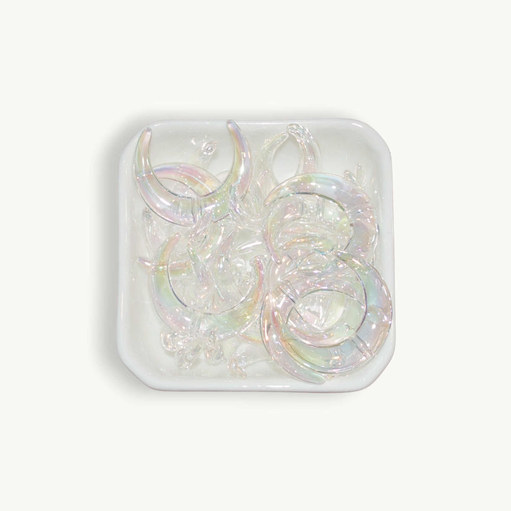 Holographic Moon Beads with Through Hole