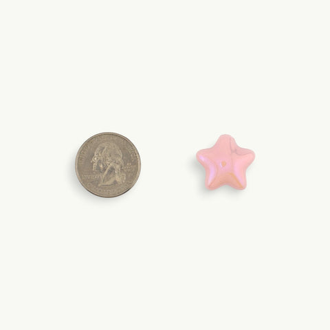 Coated Star Beads in Pink