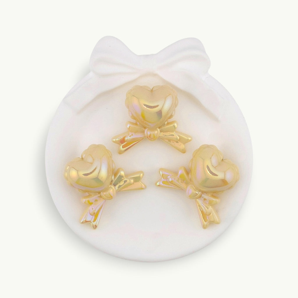 Chunky Heart Beads with Through Hole