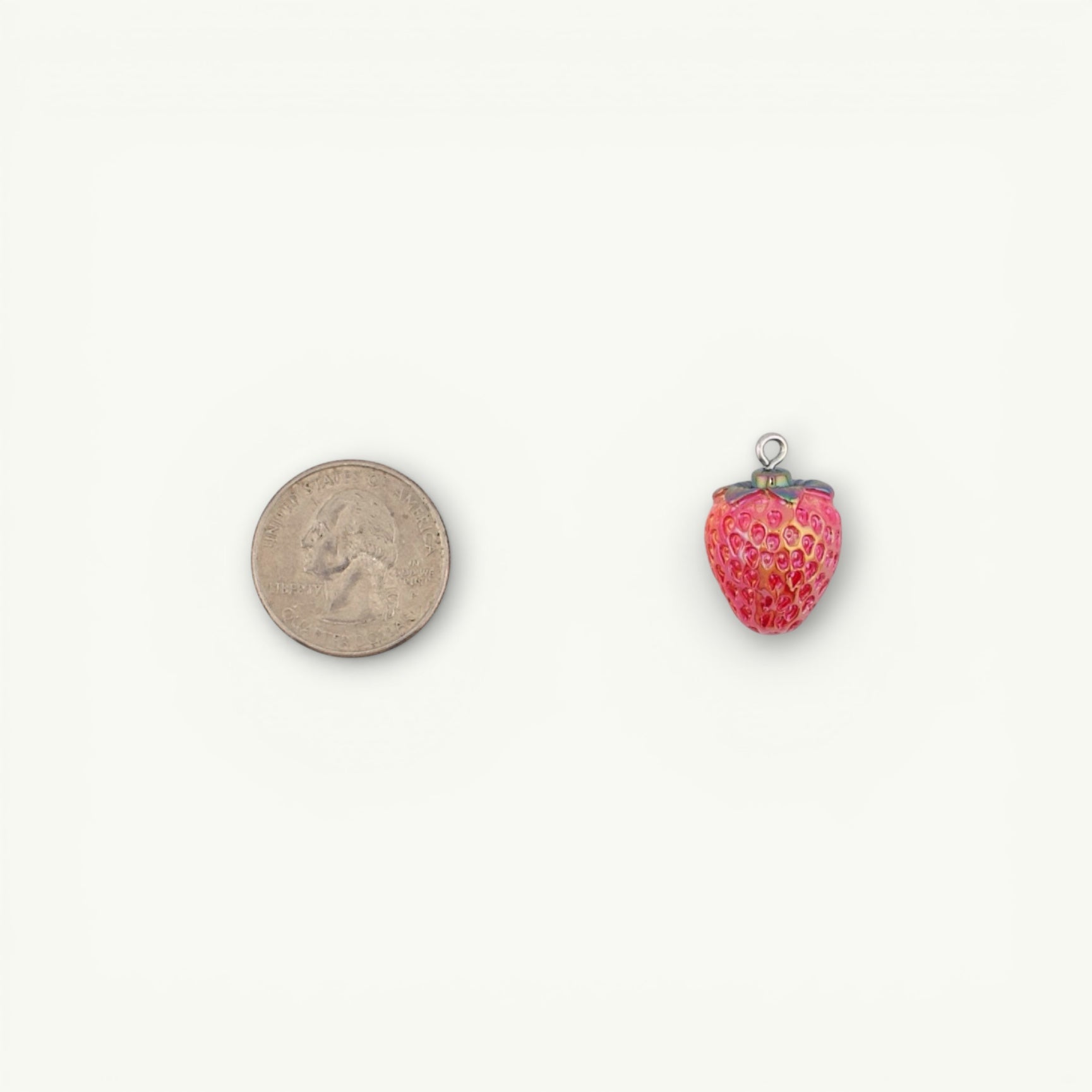 Strawberry Pendant Charm with Coating