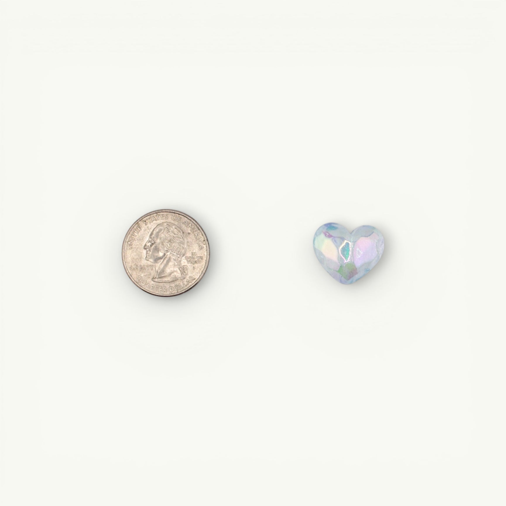 Glittery Heart Beads with Through Hole