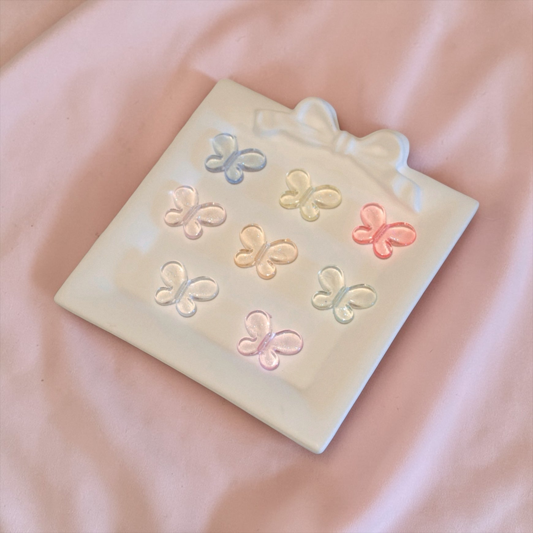 Glittery Butterfly Beads with Through Hole