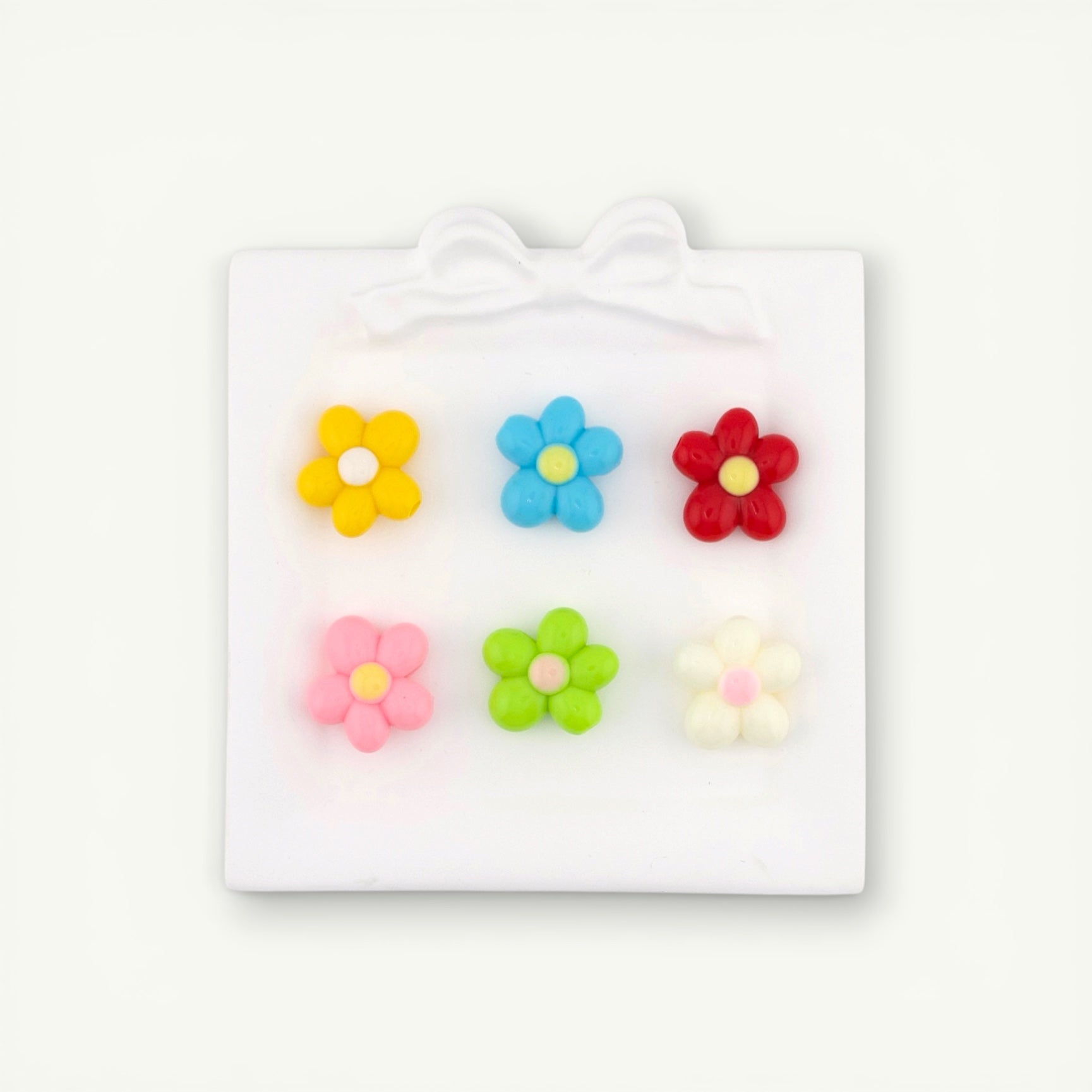 Rainbow Flower Through Hole Beads