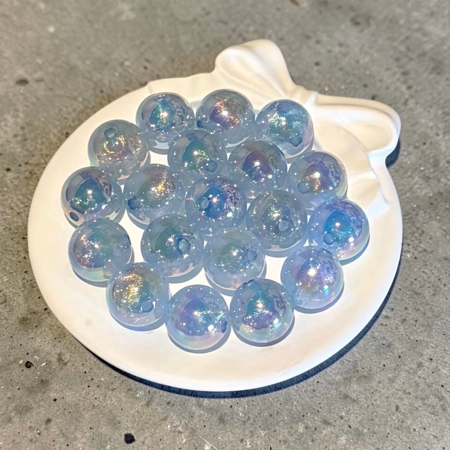 Glittery Through Hole Beads in Blue