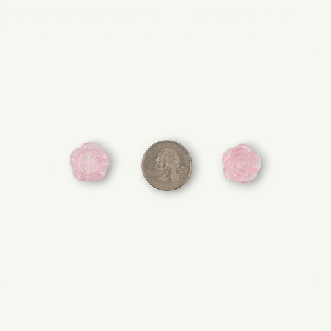 Coated Pink Rose Beads