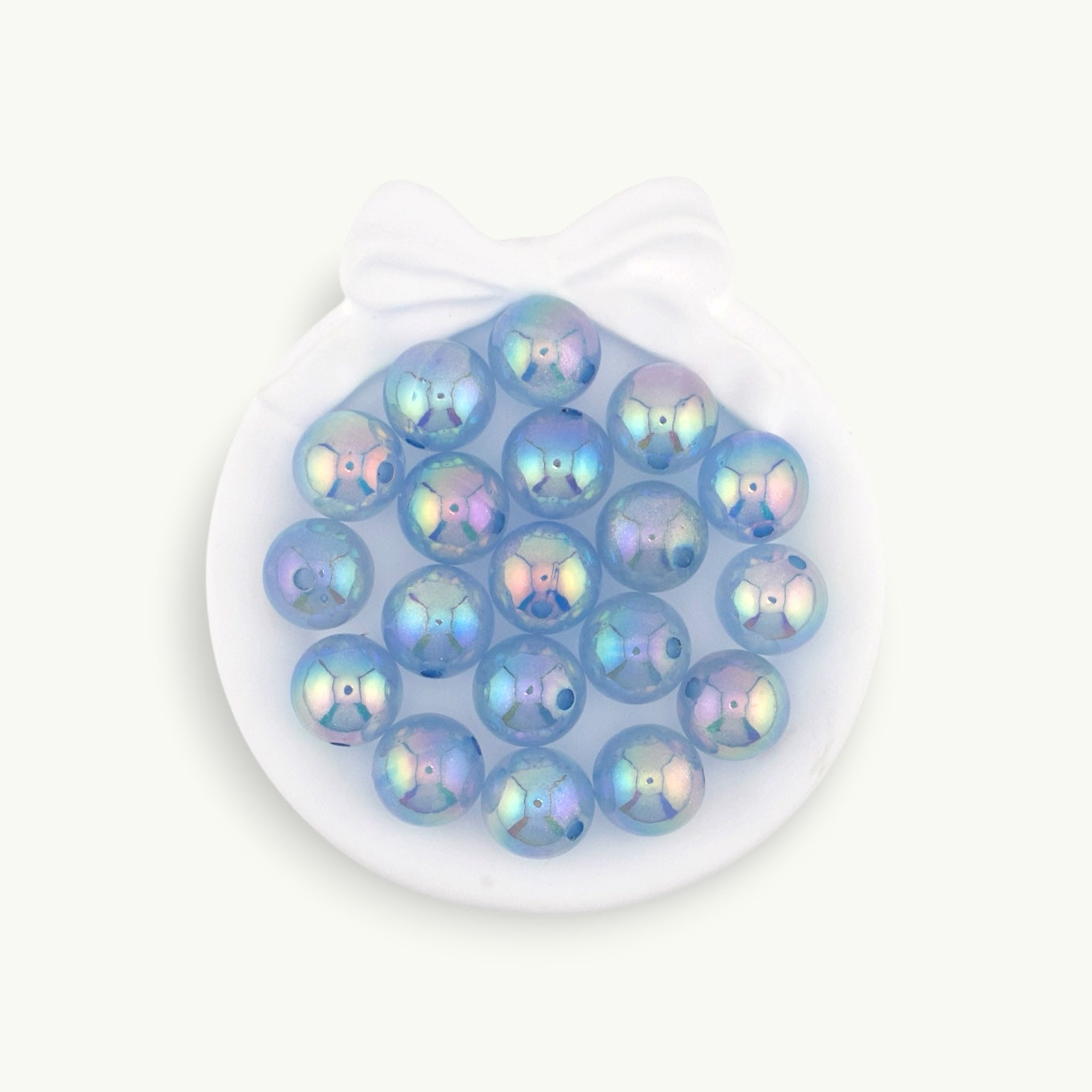 Glittery Through Hole Beads in Blue