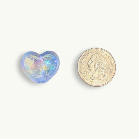 Glow-in-dark Blue Heart Beads