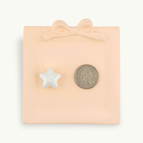 Coated Star Beads in White