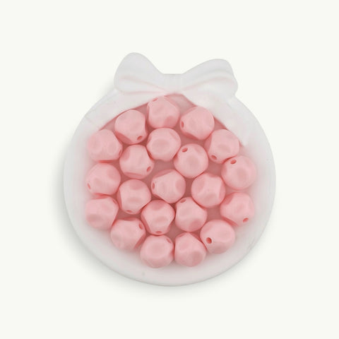 Pink Crater Round Beads