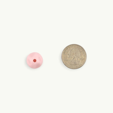 Pink Crater Round Beads