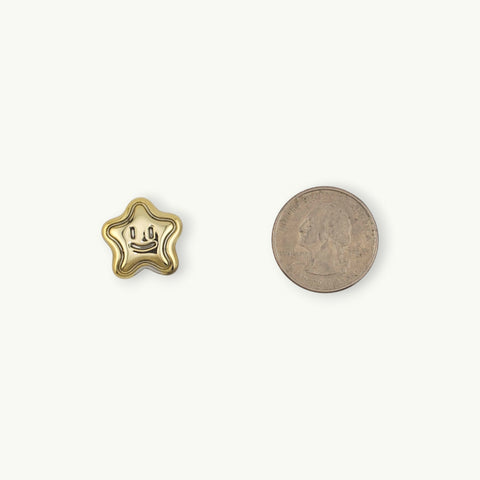 Metallic Smiling Face Star Beads