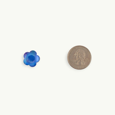 Jelly Effect Flower Beads in Blue