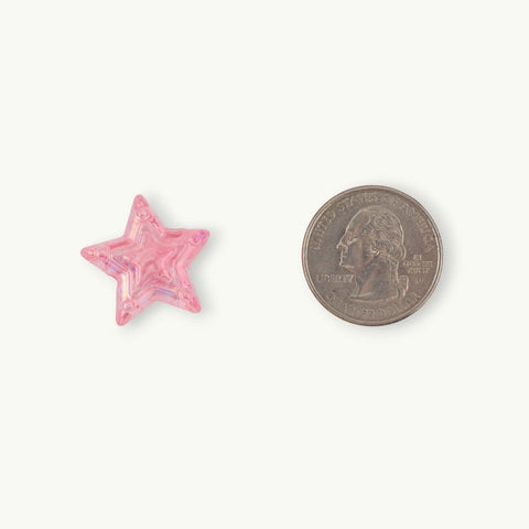 Iridescent Star Beads in Pink
