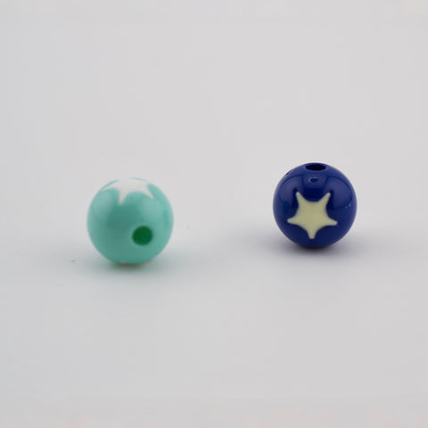 Star Inlay Round Beads