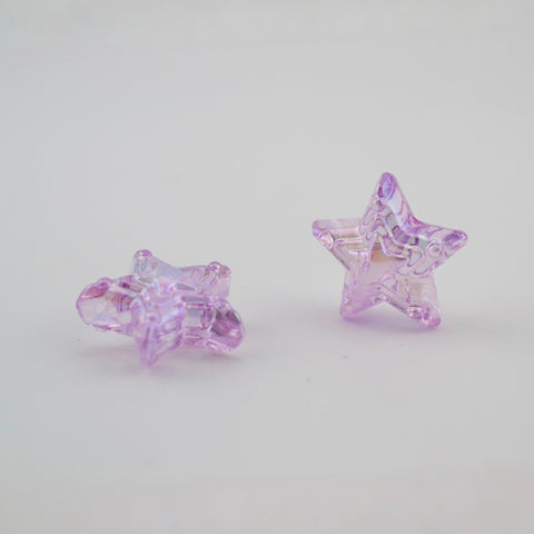Iridescent Star Beads in Purple