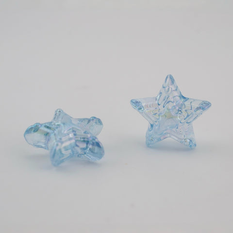 Iridescent Star Beads in Blue