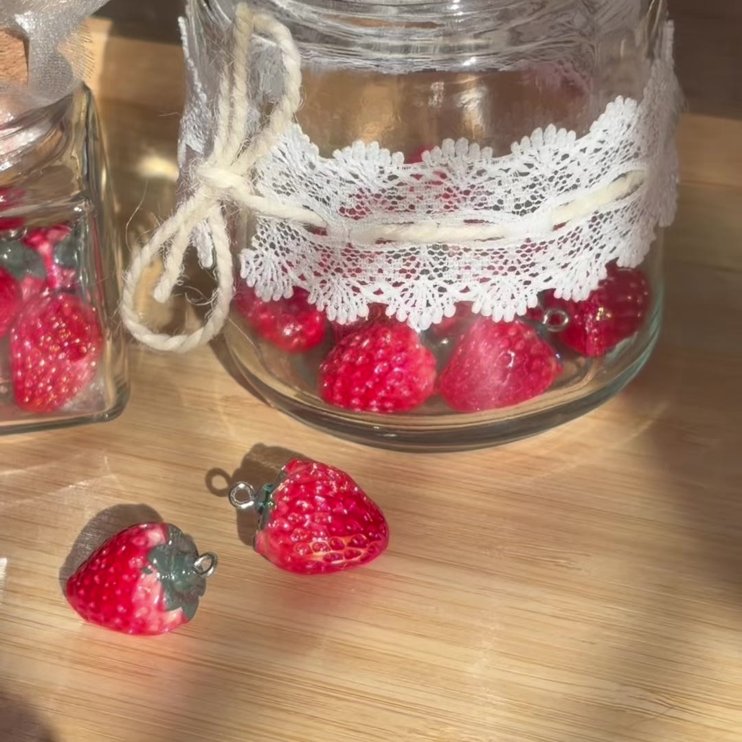 Strawberry Pendant Charm with Coating